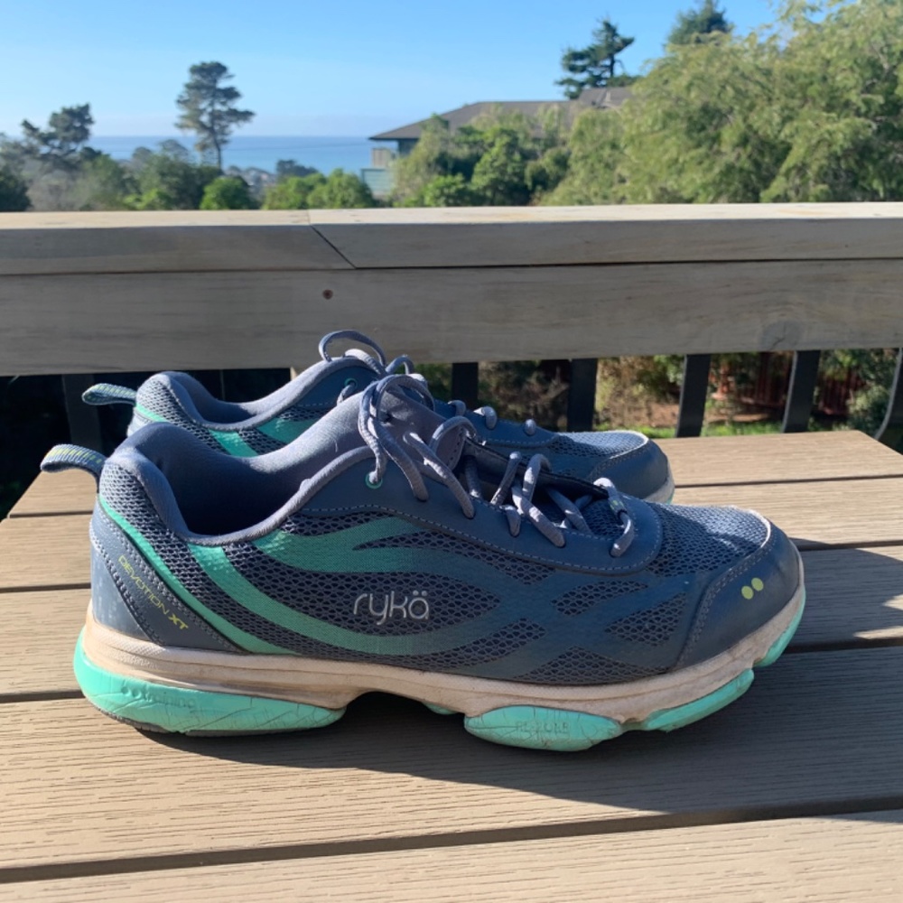Women’s Ryka Devotion walking athletic running shoe trainer blue gray 10W - Picture 7 of 14